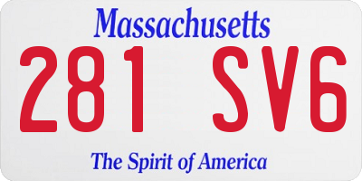 MA license plate 281SV6
