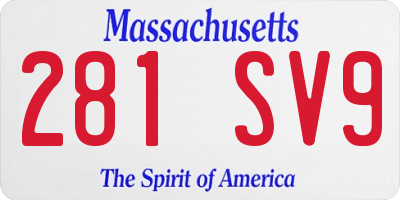 MA license plate 281SV9