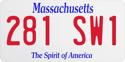 MA license plate 281SW1