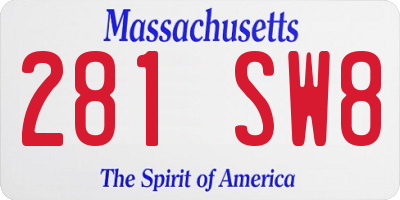 MA license plate 281SW8