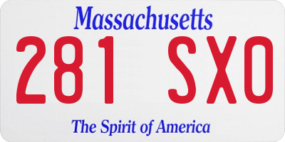MA license plate 281SX0