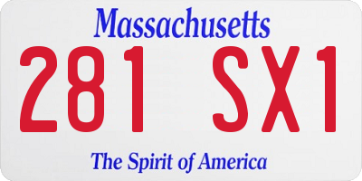 MA license plate 281SX1