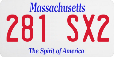 MA license plate 281SX2