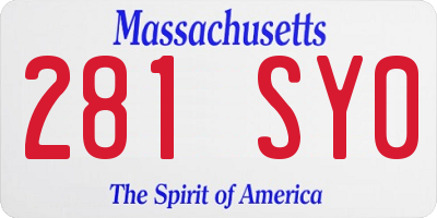 MA license plate 281SY0