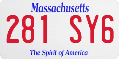 MA license plate 281SY6