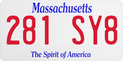 MA license plate 281SY8