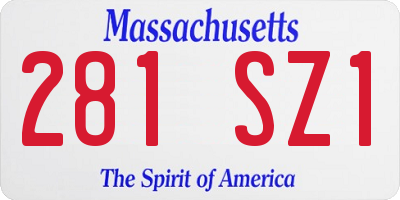 MA license plate 281SZ1