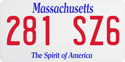 MA license plate 281SZ6