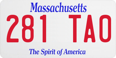 MA license plate 281TA0