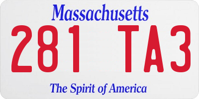 MA license plate 281TA3