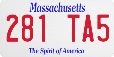 MA license plate 281TA5