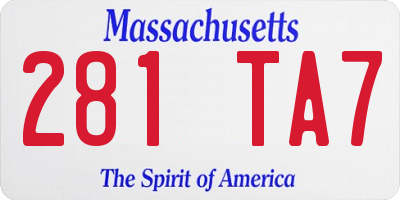 MA license plate 281TA7