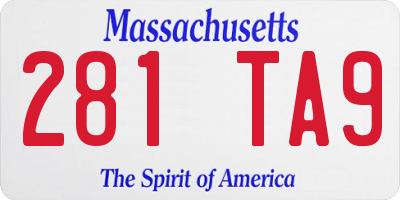 MA license plate 281TA9