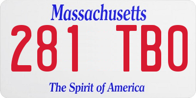 MA license plate 281TB0