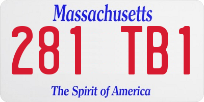 MA license plate 281TB1