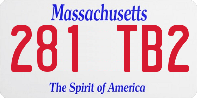 MA license plate 281TB2