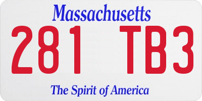 MA license plate 281TB3