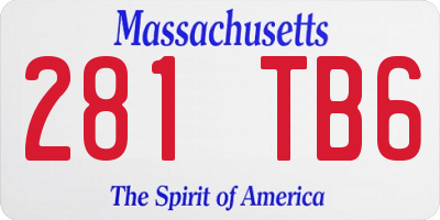 MA license plate 281TB6