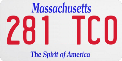 MA license plate 281TC0