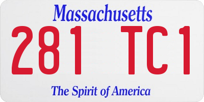 MA license plate 281TC1