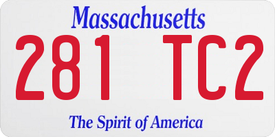 MA license plate 281TC2