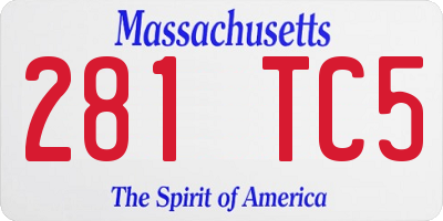 MA license plate 281TC5