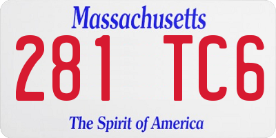 MA license plate 281TC6
