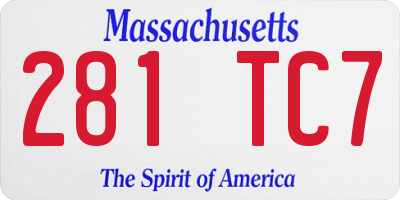 MA license plate 281TC7