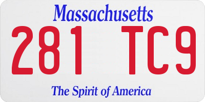 MA license plate 281TC9