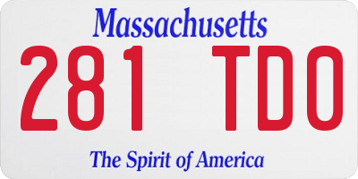 MA license plate 281TD0
