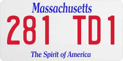 MA license plate 281TD1