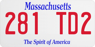 MA license plate 281TD2