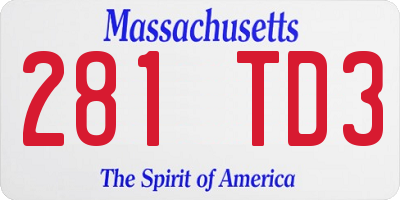 MA license plate 281TD3