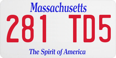 MA license plate 281TD5