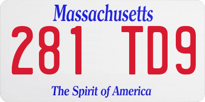 MA license plate 281TD9