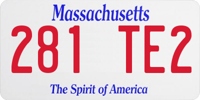 MA license plate 281TE2