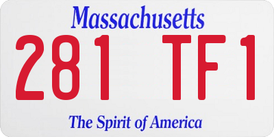 MA license plate 281TF1