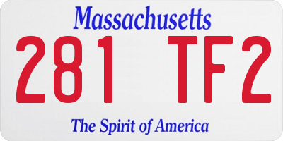 MA license plate 281TF2