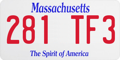 MA license plate 281TF3