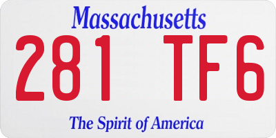 MA license plate 281TF6