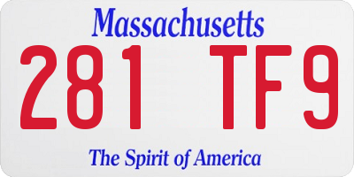 MA license plate 281TF9