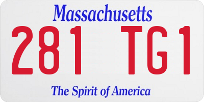 MA license plate 281TG1