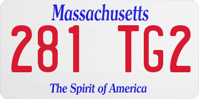 MA license plate 281TG2