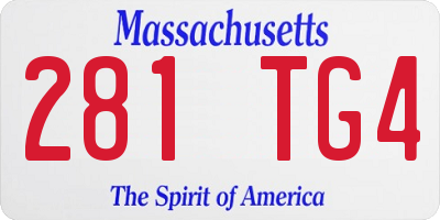 MA license plate 281TG4