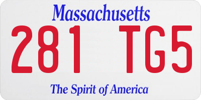 MA license plate 281TG5