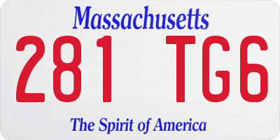 MA license plate 281TG6