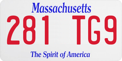 MA license plate 281TG9
