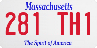 MA license plate 281TH1