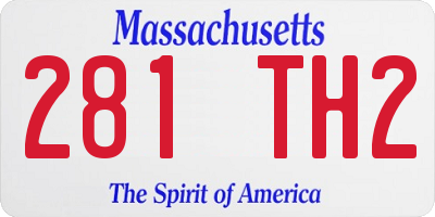MA license plate 281TH2