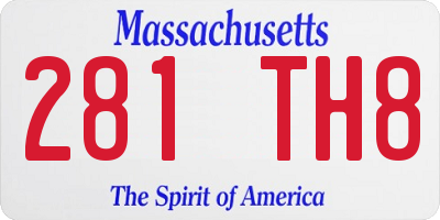 MA license plate 281TH8
